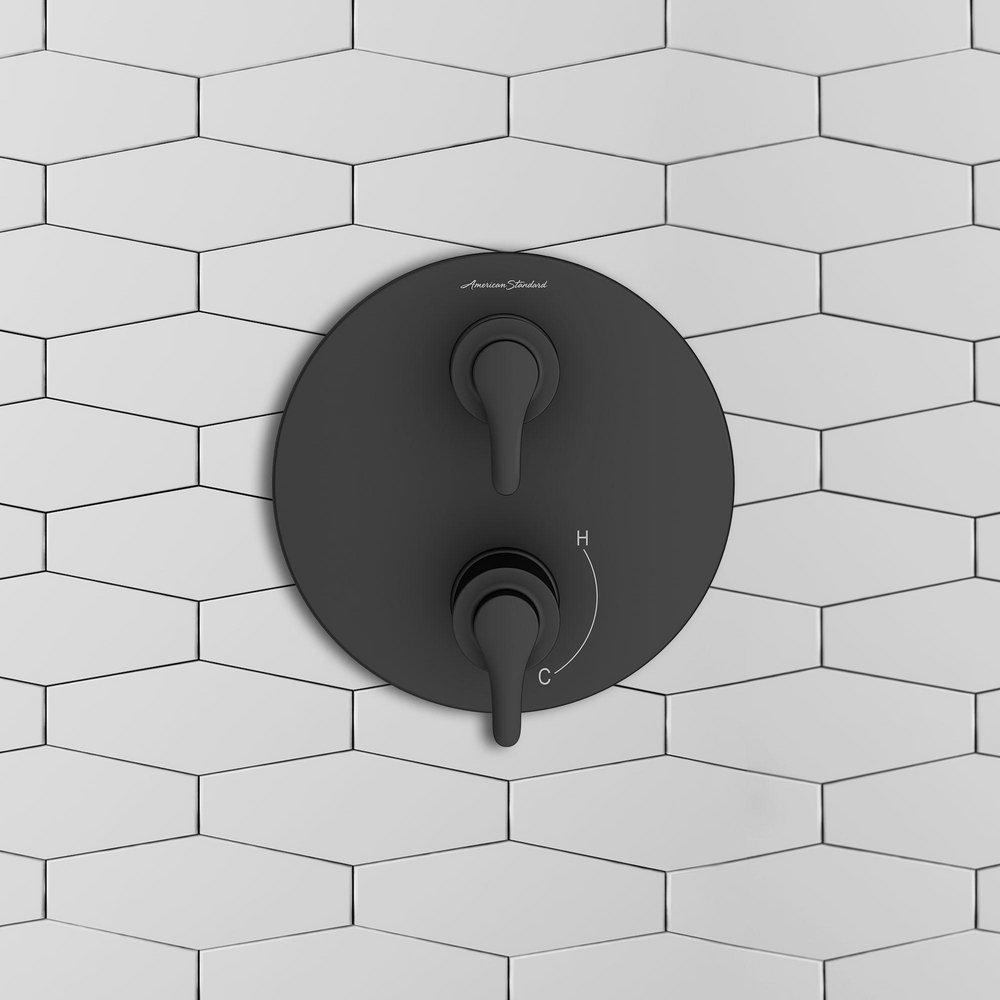 American Standard Matte Black Two Handle Multi Function Bathtub & Shower Faucet (Trim Only) 