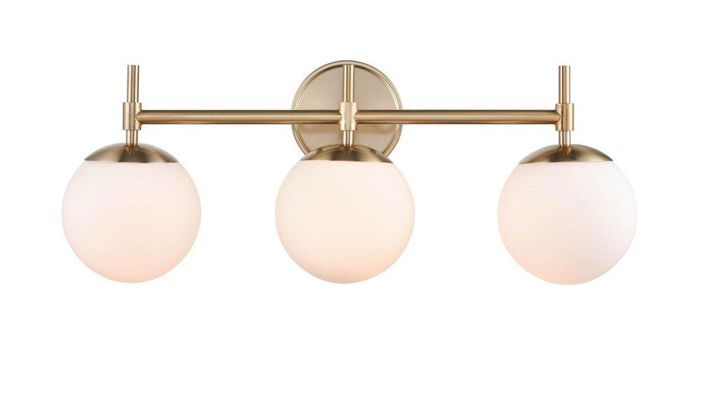 3-Light Vanity Fixture in Modern Gold 