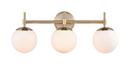 3-Light Vanity Fixture in Modern Gold