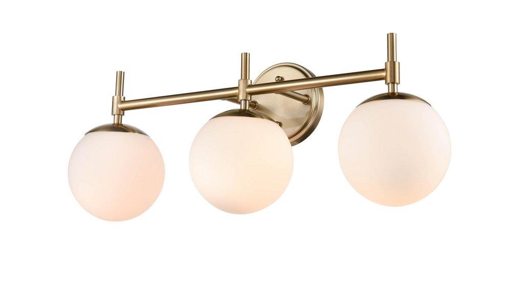 3-Light Vanity Fixture in Modern Gold 