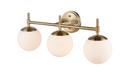 3-Light Vanity Fixture in Modern Gold 
