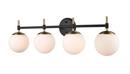 4-Light Vanity Fixture in Matte Black/Modern Gold