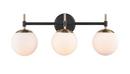 3-Light Vanity Fixture in Matte Black/Modern Gold 