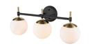3-Light Vanity Fixture in Matte Black/Modern Gold 
