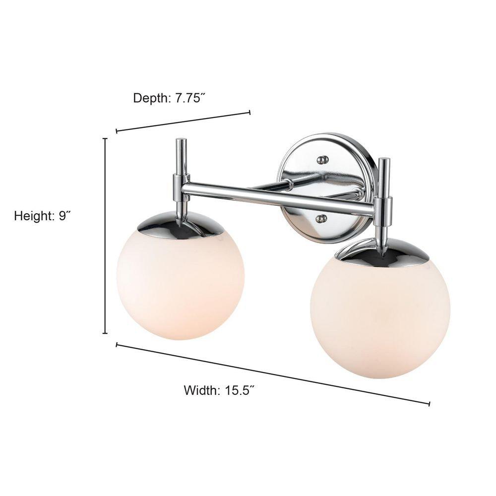 2-Light Vanity Fixture in Chrome 