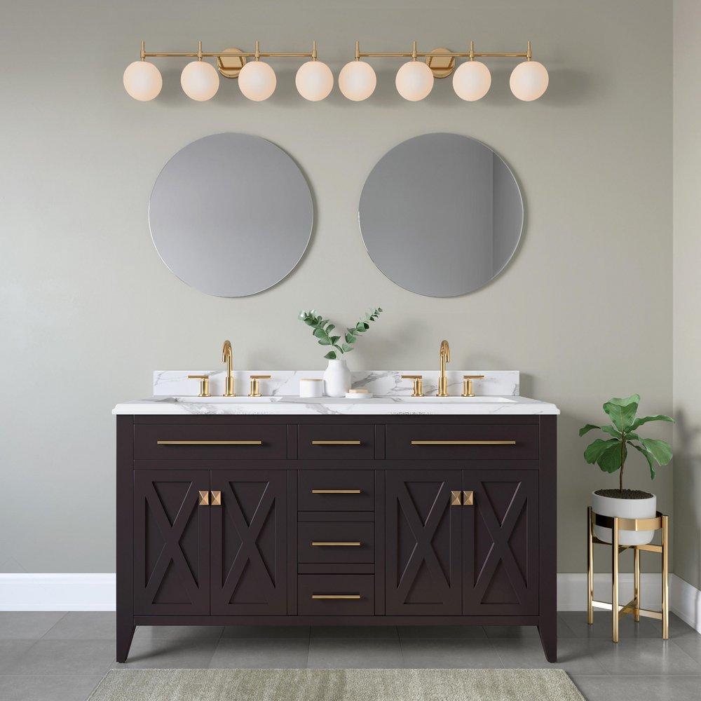 4-Light Vanity Fixture in Modern Gold 