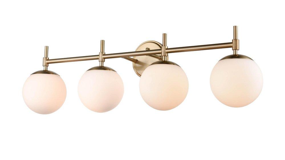 4-Light Vanity Fixture in Modern Gold 