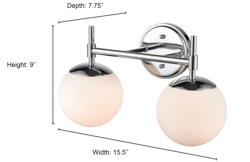 2-Light Vanity Fixture in Modern Gold 