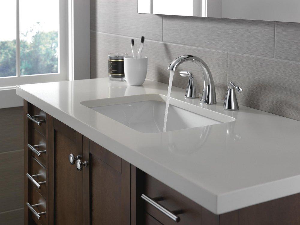 Two Handle Widespread Bathroom Sink Faucet in Chrome 