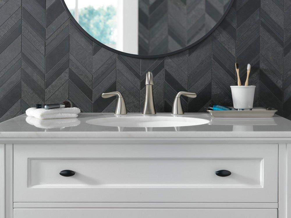 Two Handle Widespread Bathroom Sink Faucet in Chrome 