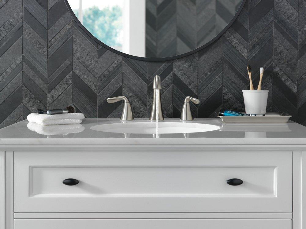 Two Handle Widespread Bathroom Sink Faucet in Chrome 