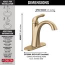 Single Handle Centerset Bathroom Sink Faucet in Champagne Bronze 