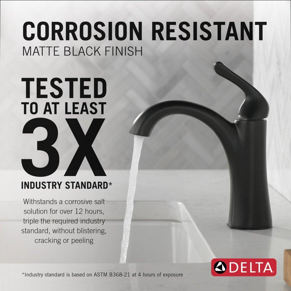 Single Handle Centerset Bathroom Sink Faucet in Matte Black 