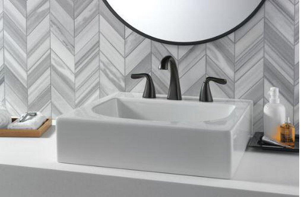 Two Handle Widespread Bathroom Sink Faucet in Matte Black 