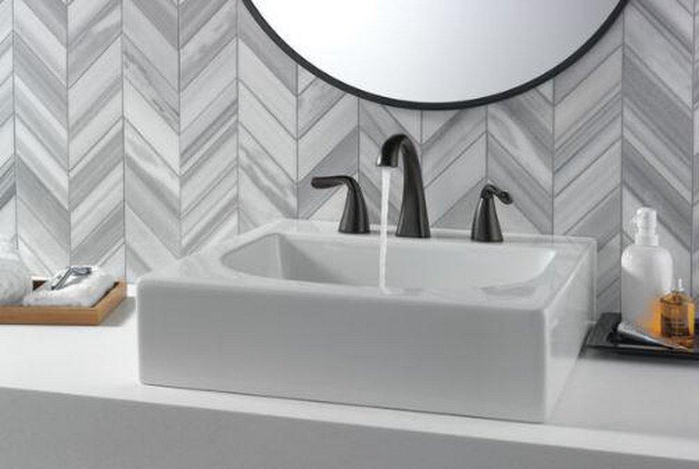 Two Handle Widespread Bathroom Sink Faucet in Matte Black 