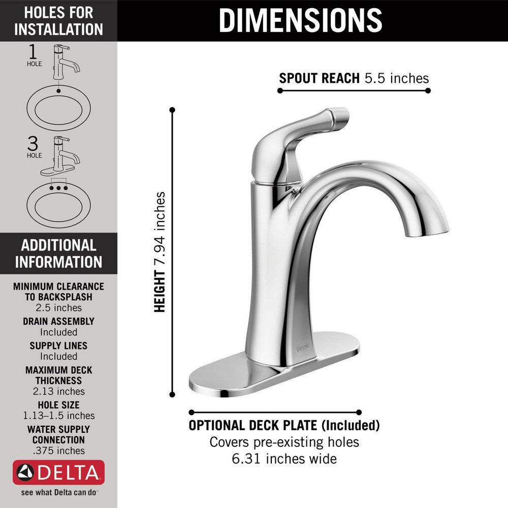 Single Handle Centerset Bathroom Sink Faucet in Chrome 