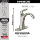 Single Handle Centerset Bathroom Sink Faucet in SpotShield Brushed Nickel 