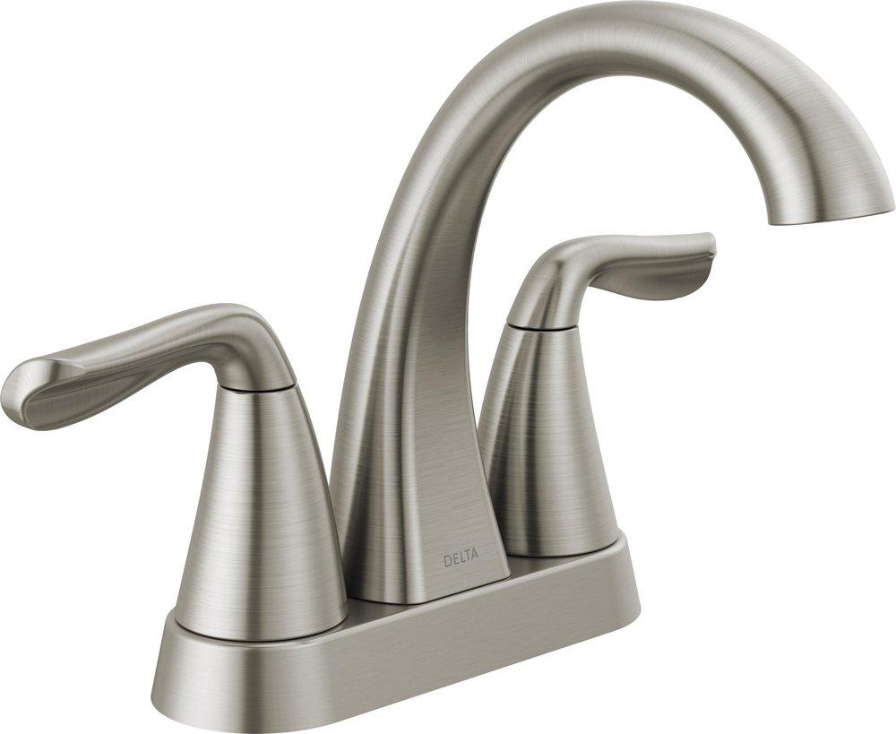 Two Handle Centerset Bathroom Sink Faucet in Chrome 