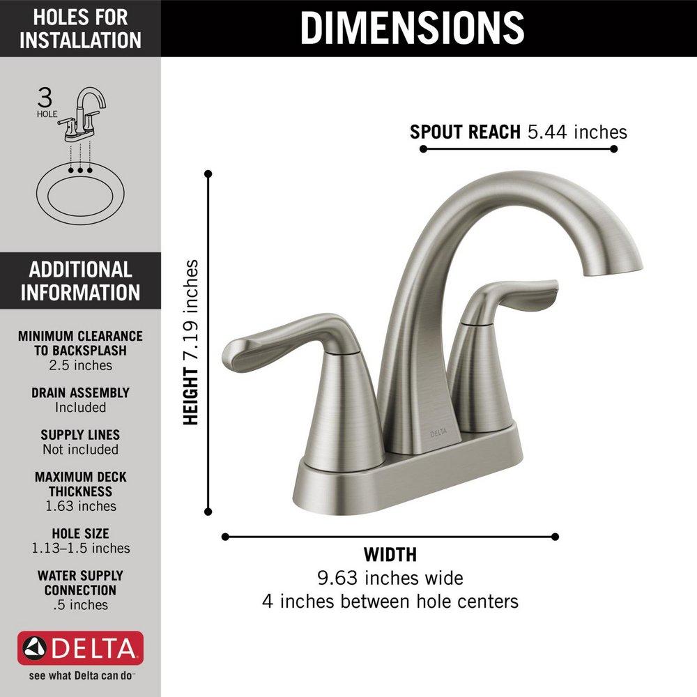 Two Handle Centerset Bathroom Sink Faucet in Chrome 