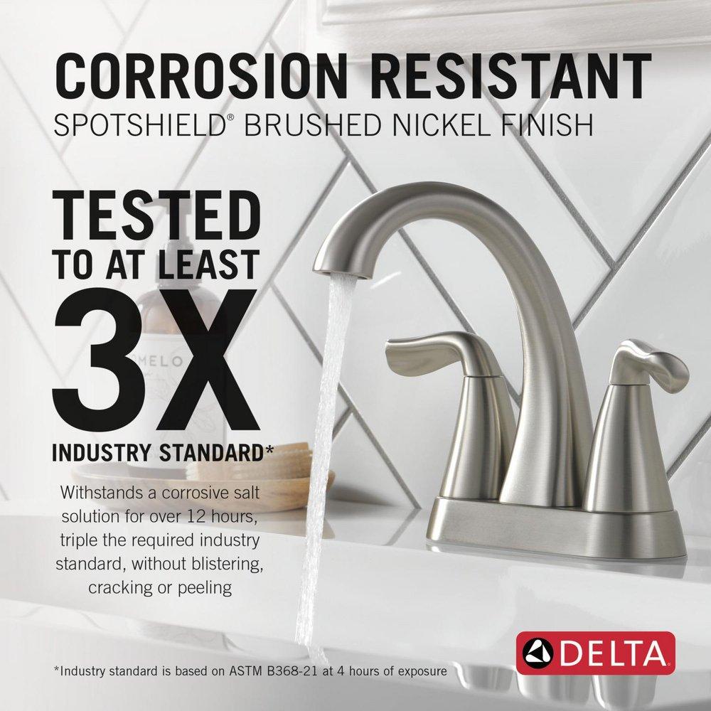 Two Handle Centerset Bathroom Sink Faucet in Brused Nickel 