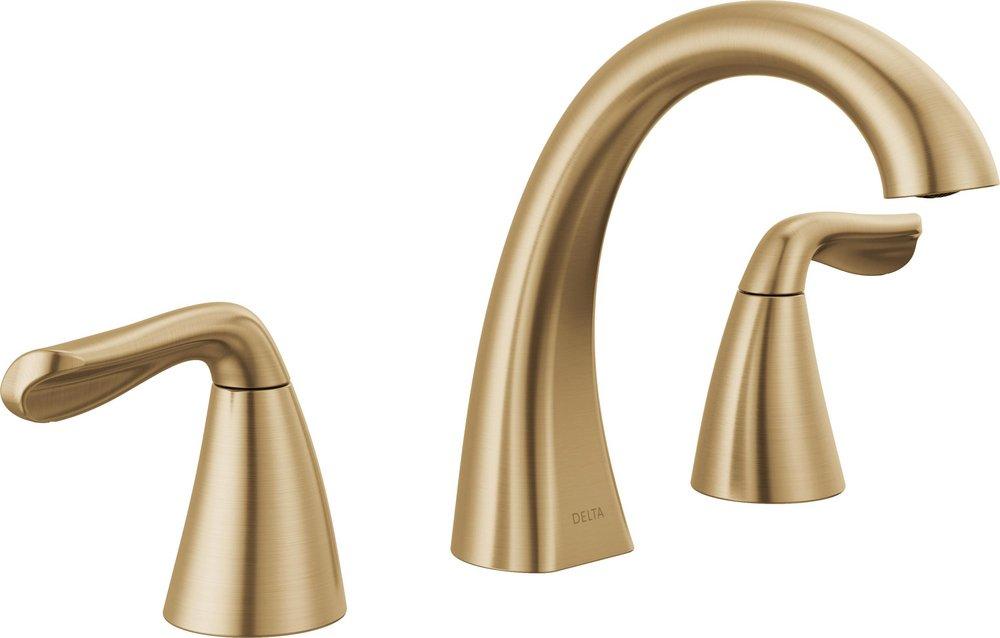 Two Handle Widespread Bathroom Sink Faucet in Champagne Bronze 