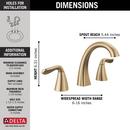 Two Handle Widespread Bathroom Sink Faucet in Champagne Bronze 
