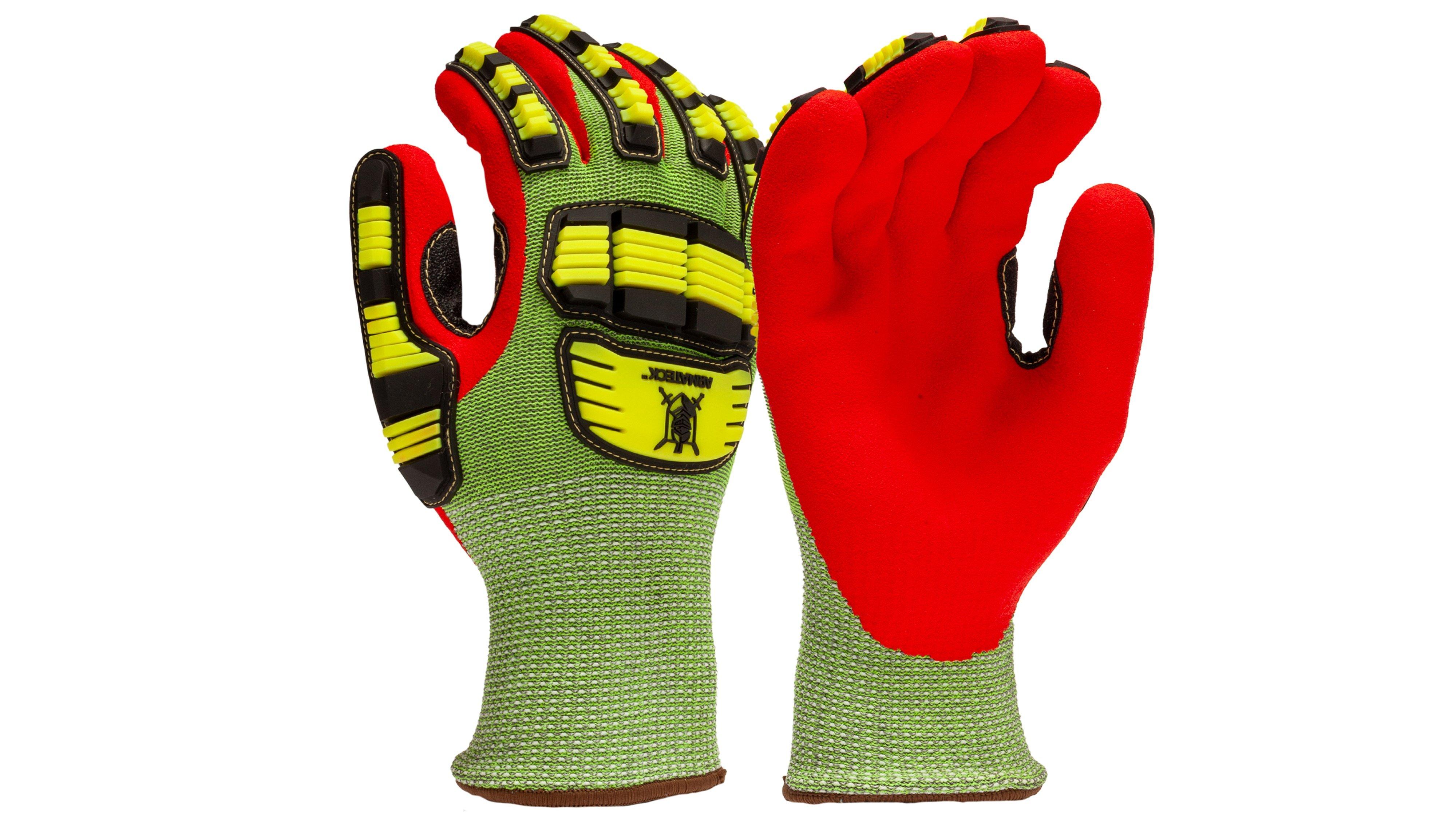 Armateck Green Insulated 13GA A6 Cut & Impact Resistant Nitrile Dipped Cold Weather Gloves 