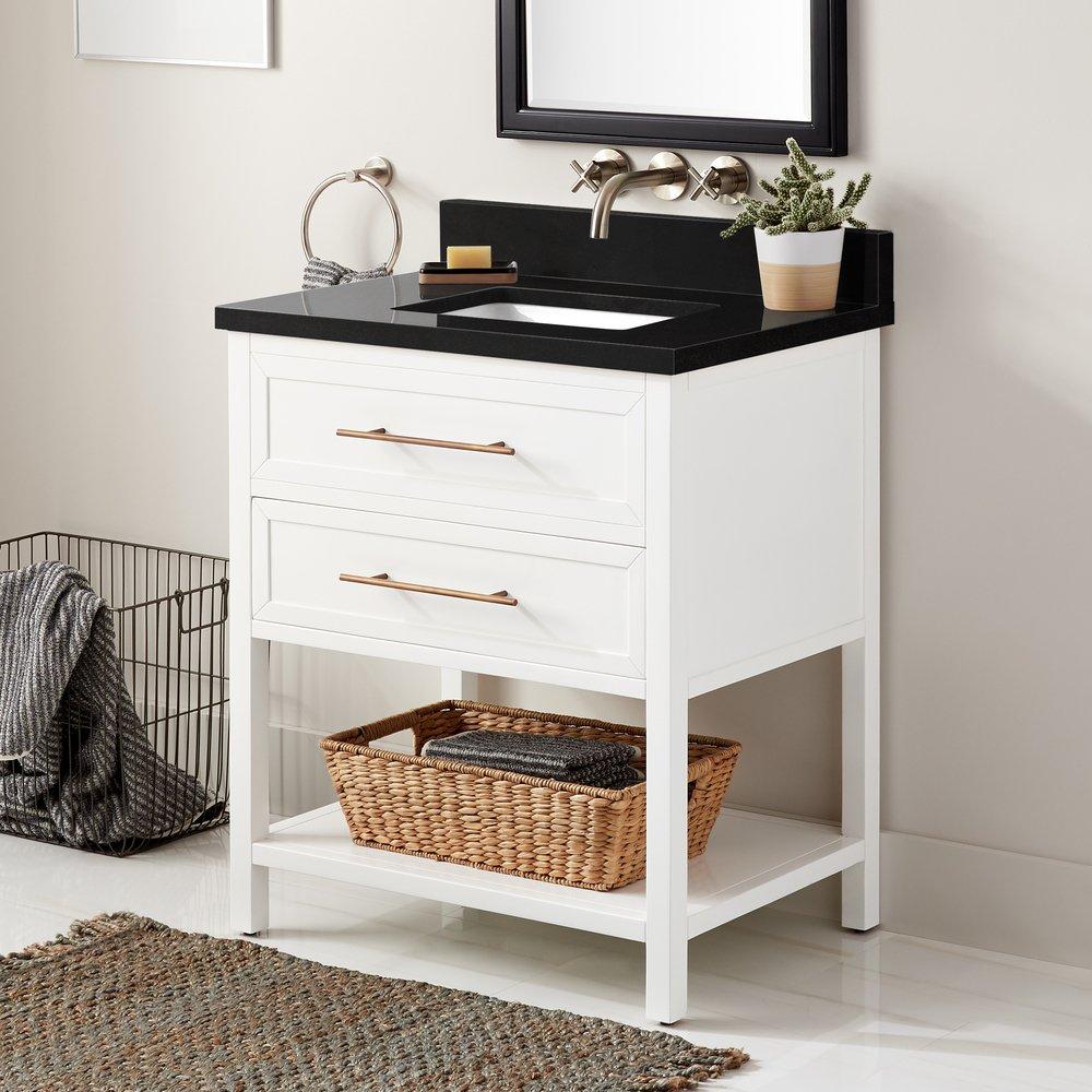 Signature Hardware Bright White 30 in. Floor Mount Vanity 
