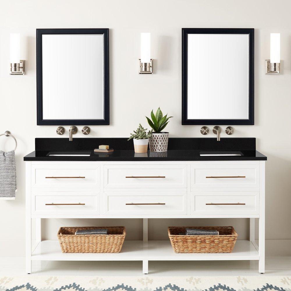 Signature Hardware Bright White 72 in. Floor Mount Vanity 