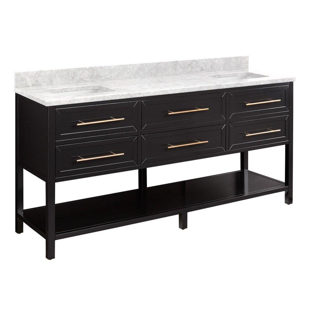 Signature Hardware Black 72 in. Floor Mount Vanity 