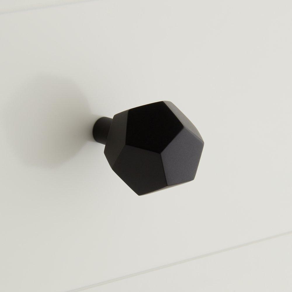 Signature Hardware Matte Black Brass Pentagon Knob 