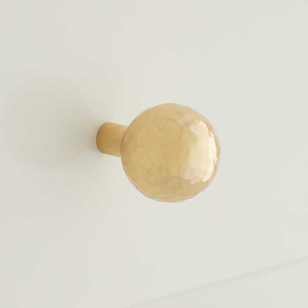 Signature Hardware Polished Brass Hammered Knob 