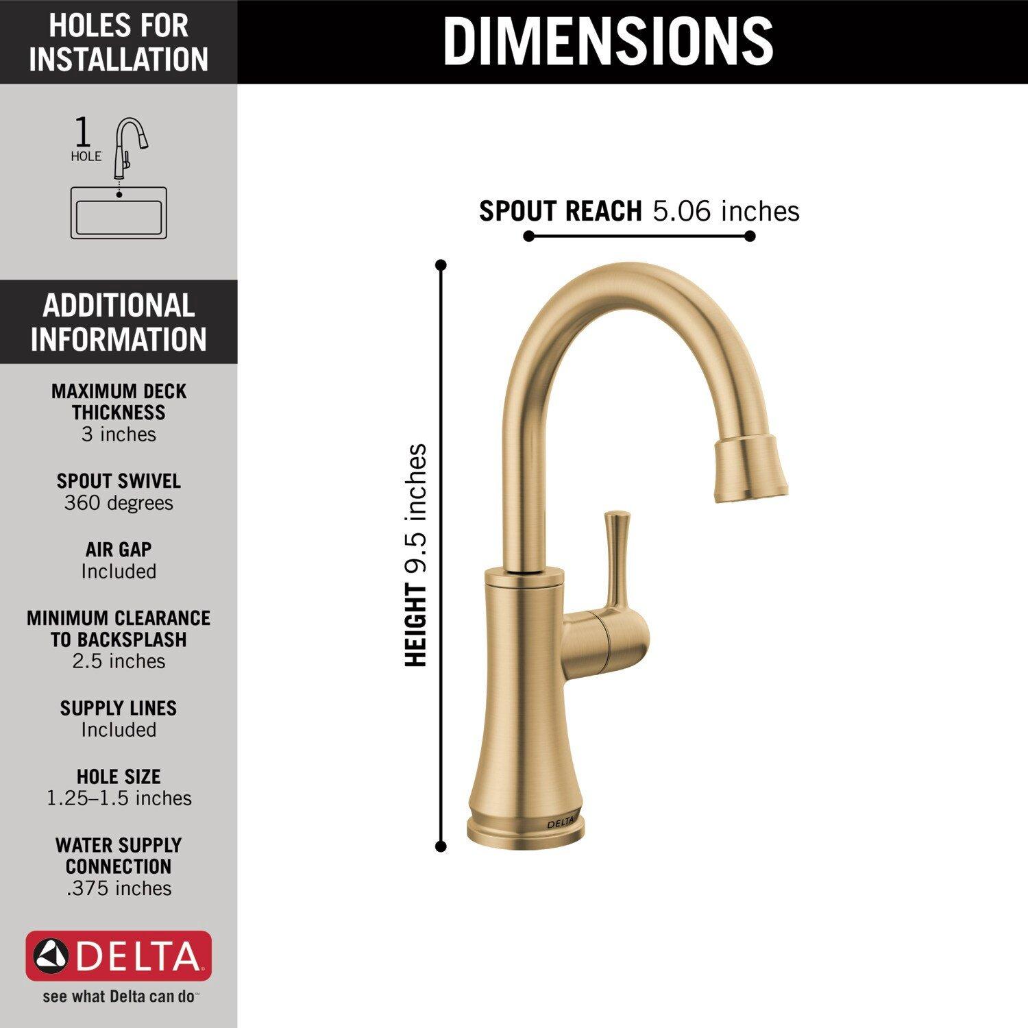 Transitional Beverage Faucet in Champagne Bronze 