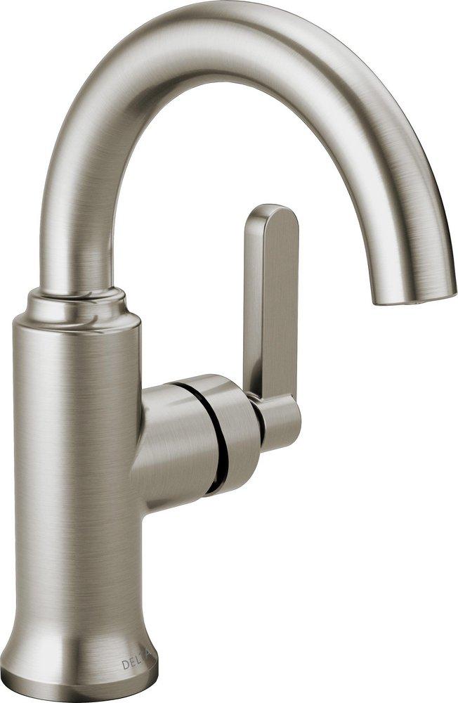 Single Handle Monoblock Bathroom Sink Faucet in SpotShield&reg; Brushed Nickel 