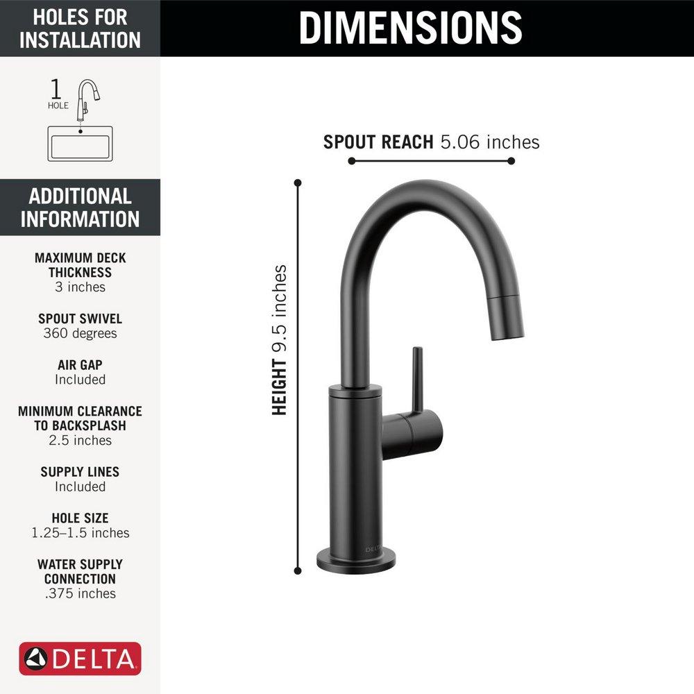 Delta Faucet Matte Black Cold Water Dispenser 