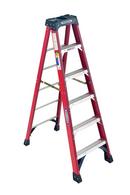 Werner Ladder Red Fiberglass 375 lb. Step Ladder 