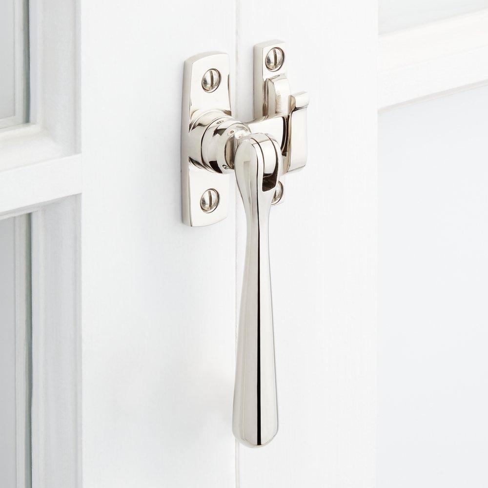Signature Hardware Polished Nickel Brass Casement Window Latch 