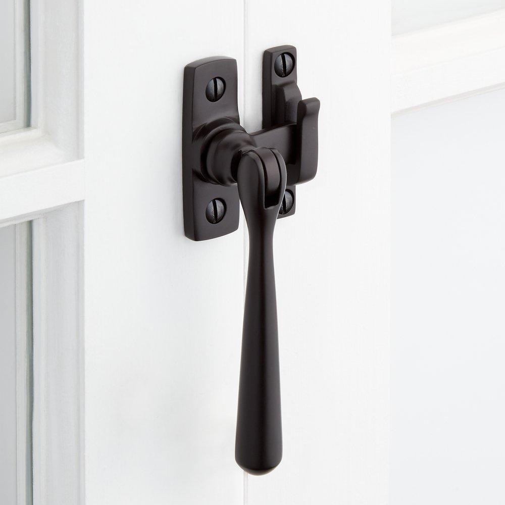 Signature Hardware Matte Black Brass Casement Window Latch 