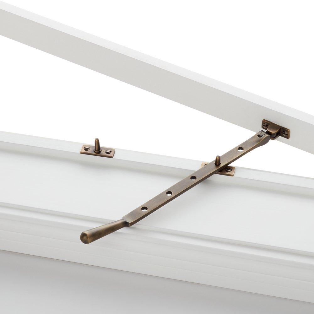 Signature Hardware Antique Brass 10 in. Solid Brass Casement Window Stay 
