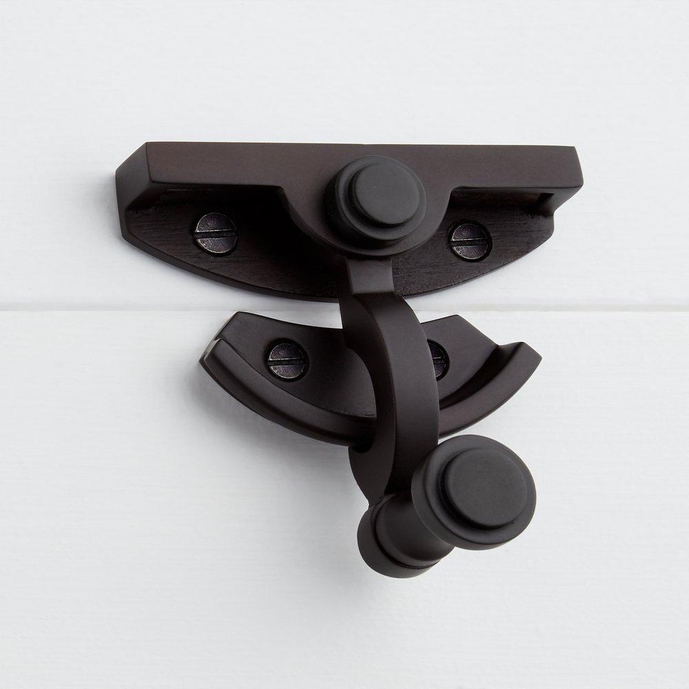 Signature Hardware Matte Black Solid Bronze Sash Lock 