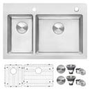 Ruvati 33 x 22 in. 2 Hole 2 Bowl Drop-in Kitchen Sink 