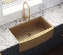 Ruvati Matte Gold 30 x 22 in. No Hole Stainless Steel 1 Bowl Farmhouse Kitchen Sink 