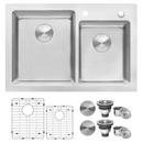 Ruvati 33 x 22 in. 2 Hole 2 Bowl Drop-in Kitchen Sink 