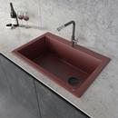 Ruvati Carnelian Red 33 x 22 in. 1 Hole Granite Composite 1 Bowl Drop-in Kitchen Sink 