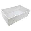 Ruvati White 33 x 20 in. No Hole Fireclay 1 Bowl Farmhouse Kitchen Sink 