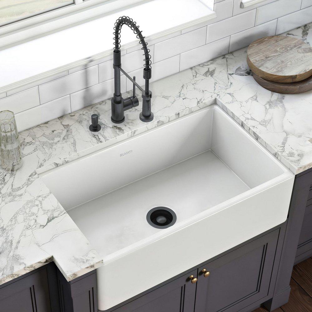 Ruvati Gunmetal Black 1-1/2 x 4-1/2 in. Stainless Steel Disposal Flange and Strainer 