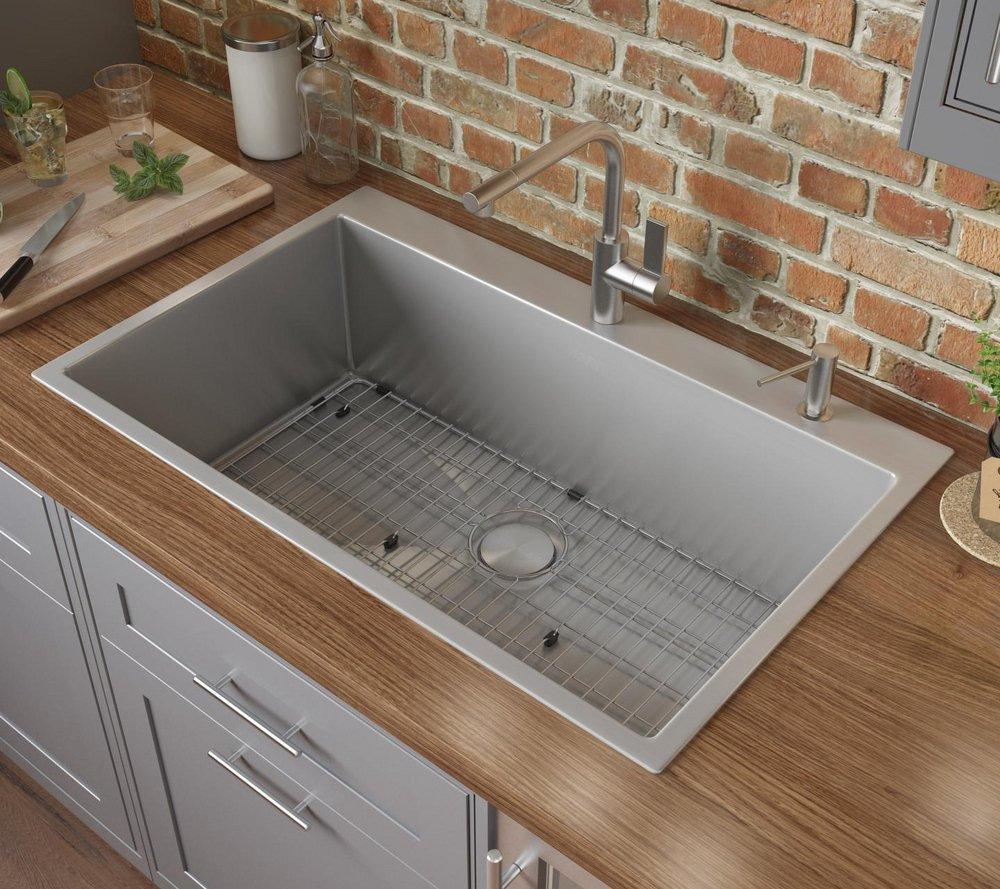 Ruvati 2 Hole Stainless Steel 1 Bowl Drop-in Kitchen Sink 