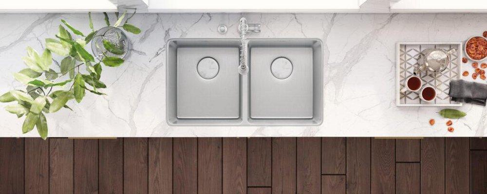 Ruvati No Hole Stainless Steel 2 Bowl Undermount Kitchen Sink 
