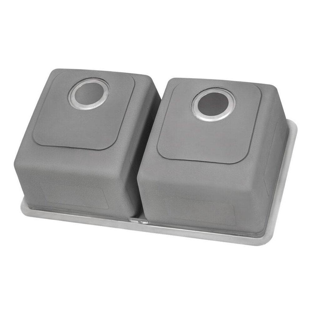 Ruvati No Hole Stainless Steel 2 Bowl Undermount Kitchen Sink 