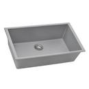 Ruvati Silver Grey 30 x 17-1/4 in. No Hole Granite Composite 1 Bowl Undermount Kitchen Sink 